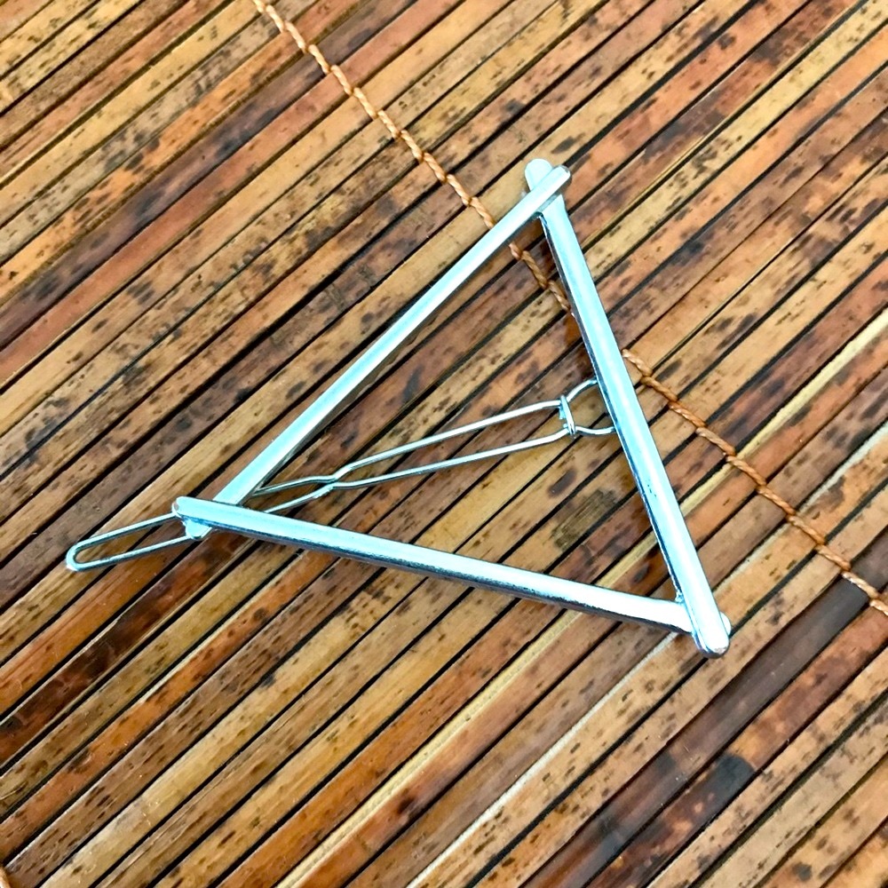 Triangle Hair Barrette Silver Tone